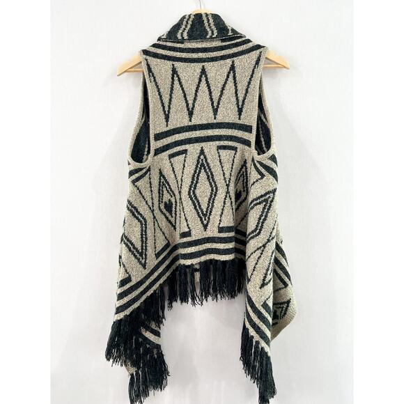 Truluv Aztec Western Knit Fringe Cardigan Vest sz Girls 12 Boho Southwestern - Picture 2 of 6